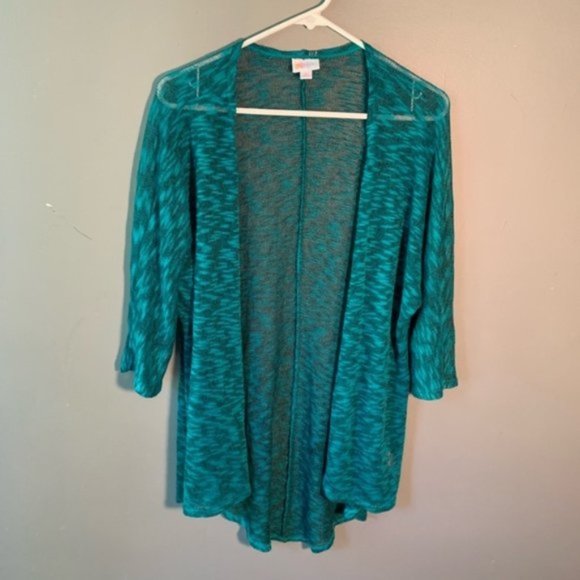 LuLaRoe Sweaters - LulaRoe Lindsay Open Duster Cardigan Green Marled